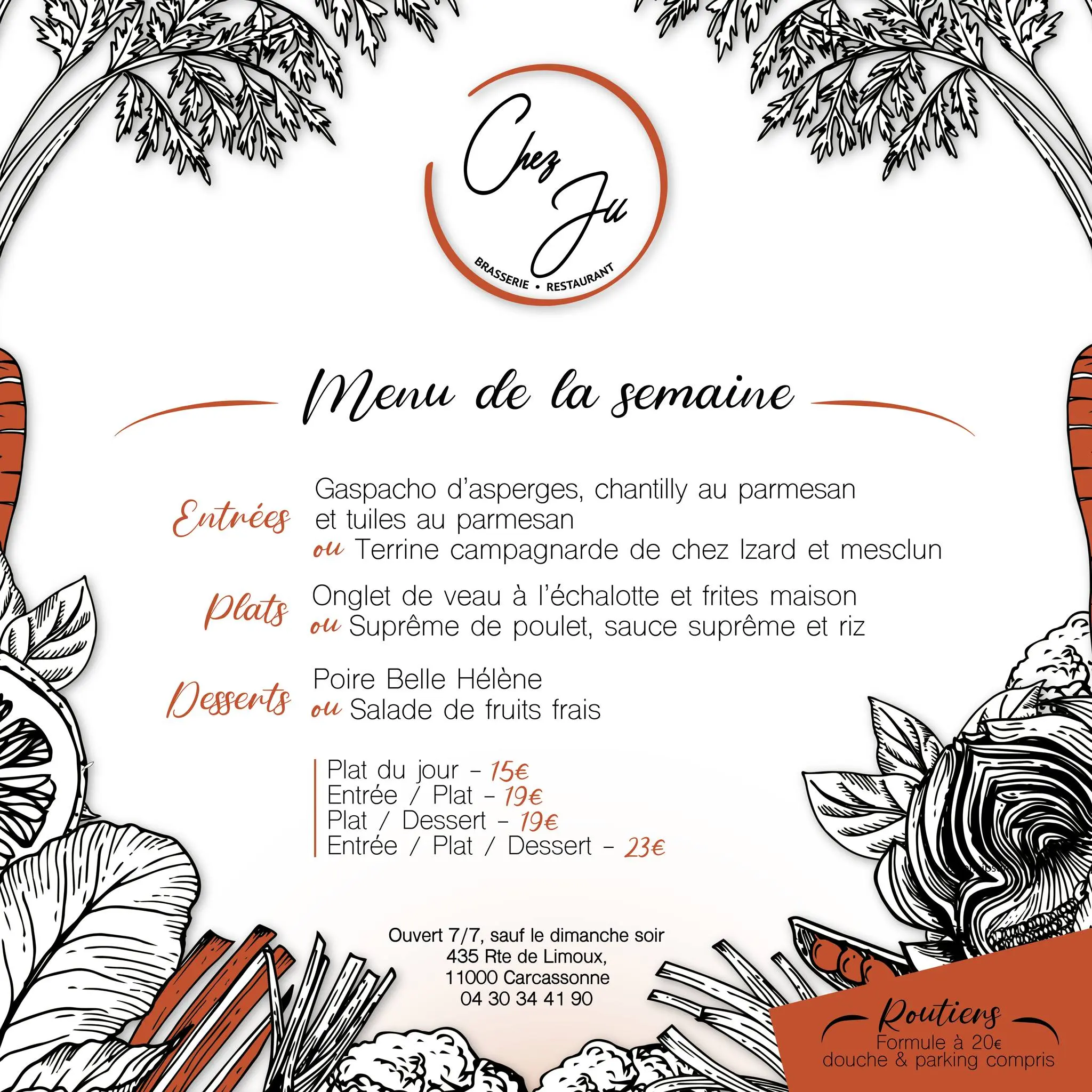 Menu de la semaine