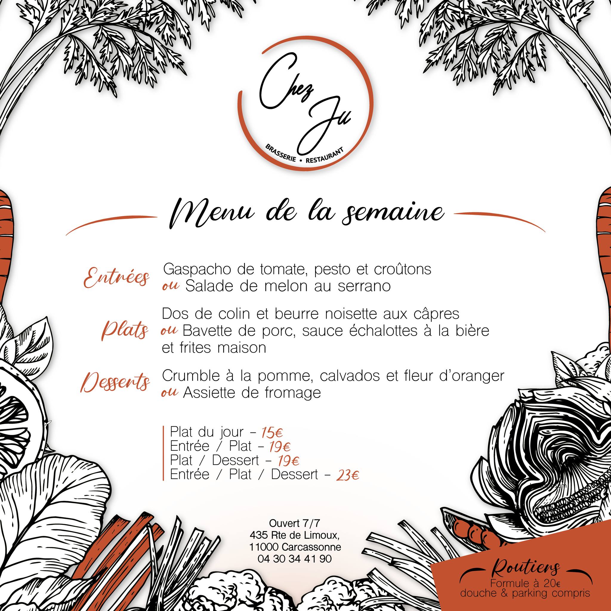 Menu de la semaine